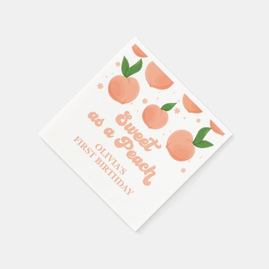 Serviette En Papier Servir comme une serviette d'anniversaire Peach (Coin)