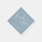 Serviette En Papier Servir dans l'amour Dusty Blue Mariage serviettes (Coin)