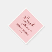 Serviette En Papier Servir Dans L'Amour Mariage Monogramme Rose (Coin)