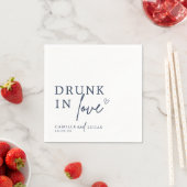 Serviette En Papier Servir Dans L'Amour Marine Bleu Serviettes Personn (En situation)