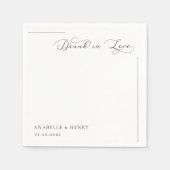 Serviette En Papier Servir dans Love Mariage serviettes - Élégant scri (Devant)
