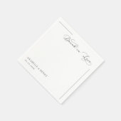 Serviette En Papier Servir dans Love Mariage serviettes - Élégant scri (Coin)