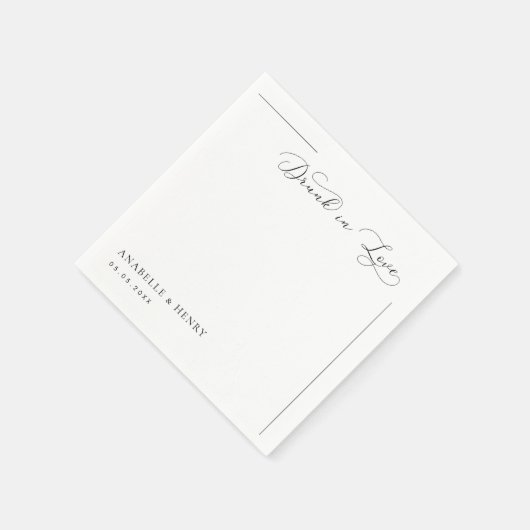 Serviette En Papier Servir dans Love Mariage serviettes - Élégant scri (Coin)