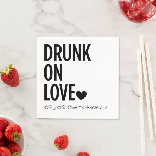 Serviette En Papier Servir sur Love Mariage serviettes (En situation)