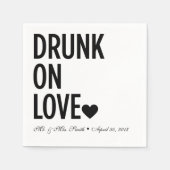 Serviette En Papier Servir sur Love Mariage serviettes (Devant)