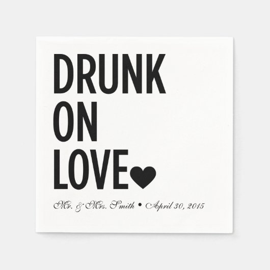 Serviette En Papier Servir sur Love Mariage serviettes (Devant)