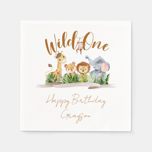 Serviette En Papier Servir une partie Safari Wild (Devant)