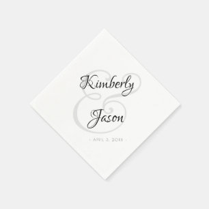 Serviette En Papier Ses Noms Et Ses Noms, Lettres De Script, Vs 2 Mari