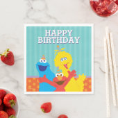 Serviette En Papier Sesame Pals Anniversaire Motif (En situation)
