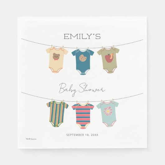 Serviette En Papier Sesame Pals Baby shower de combinaisons physiques (Devant)