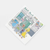 Serviette En Papier Sesame Pals Doodley Graphisme (Coin)