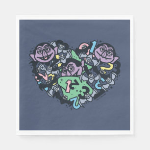 Serviette En Papier Sésame Sésame Comte von Count Doodle Heart