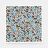 Serviette En Papier Sésame Sésame | Cookie Monster Doodle Motif (Devant)