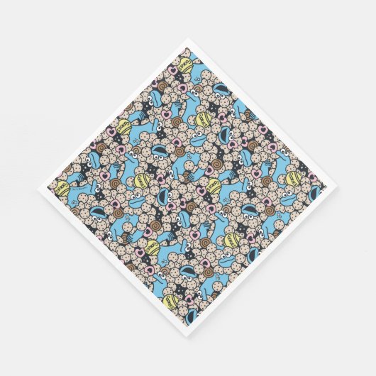 Serviette En Papier Sésame Sésame | Cookie Monster Doodle Motif (Coin)