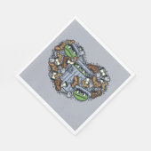 Serviette En Papier Sésame Sésame | Oscar the Grouch Doodle Heart (Coin)