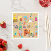Serviette En Papier Sesame Street Apartment Windows Pattern (En situation)