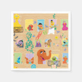 Serviette En Papier Sesame Street Apartment Windows Pattern (Devant)