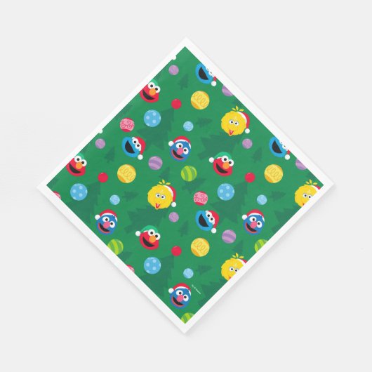 Serviette En Papier Sesame Street Christmas Tree Motif (Coin)