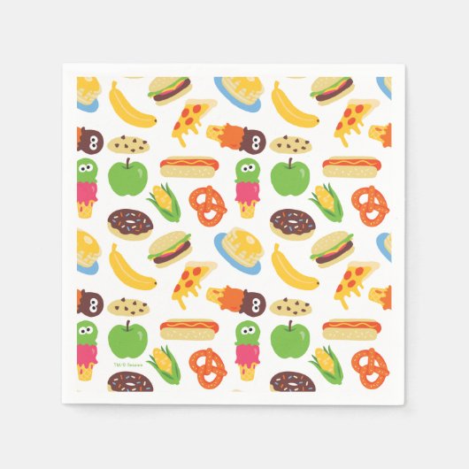 Serviette En Papier Sesame Street Cookie Monster Foodie Camion (Devant)