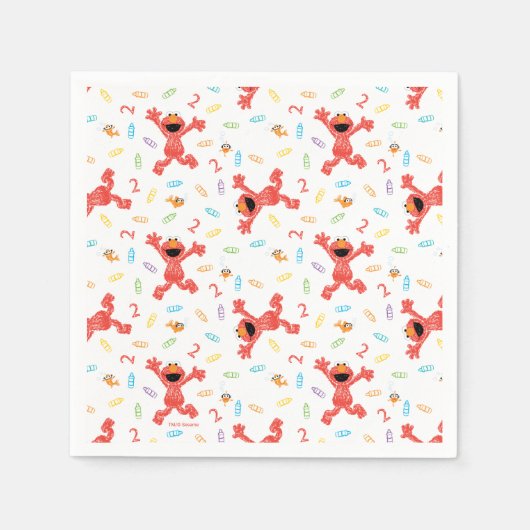 Serviette En Papier Sesame Street Elmo | Anniversaire Crayon (Devant)