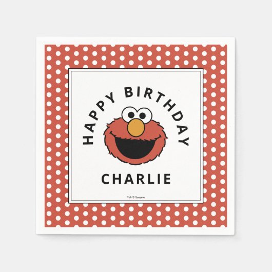 Serviette En Papier Sesame Street | Elmo - First Birthday Napkins (Devant)