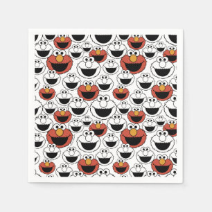 Serviette En Papier Sesame Street Elmo - Serviettes pour premier ann