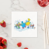 Serviette En Papier Sesame Street | Ice Skating Friends (En situation)