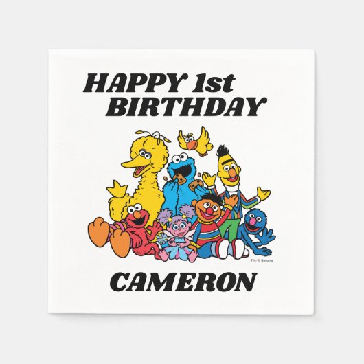 Serviette En Papier Sesame Street Pals 1er anniversaire (Devant)