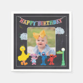 Serviette En Papier Sesame Street Pals Chalkboard Arc-en-ciel Annivers (Devant)
