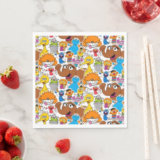 Serviette En Papier Sesame Street Pals Doodley Motif (En situation)