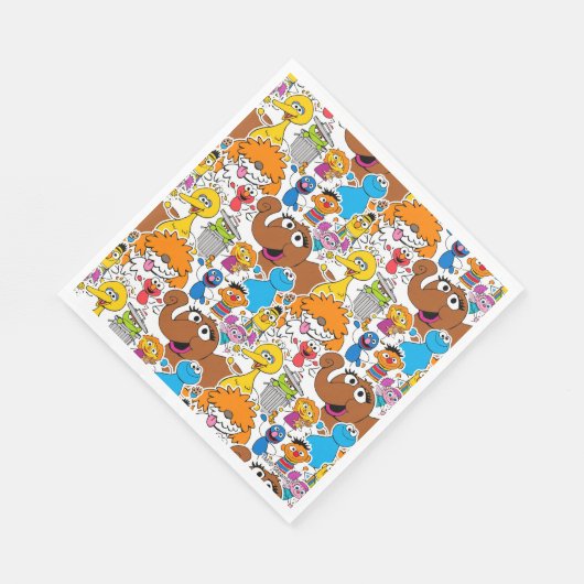 Serviette En Papier Sesame Street Pals Doodley Motif (Coin)