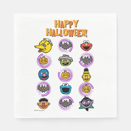 Serviette En Papier Sesame Street Pals - Happy Halloween ! (Devant)