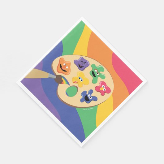 Serviette En Papier Sesame Street Pals Rainbow Art Party Papier Napkin (Coin)