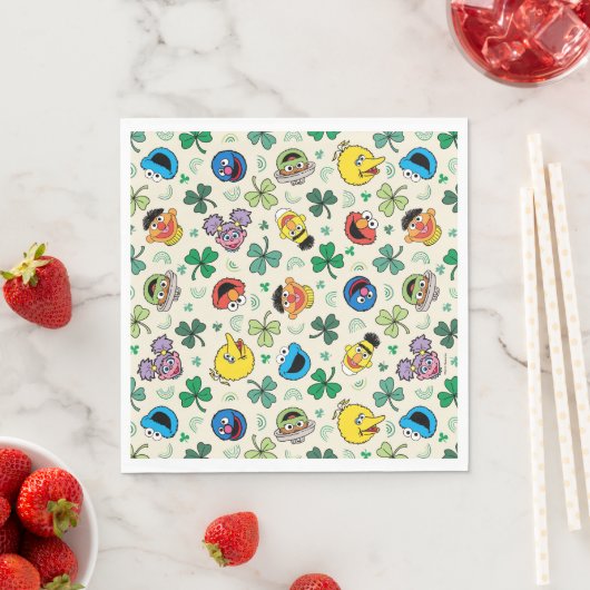 Serviette En Papier Sesame Street St. Patrick's Day Motif (En situation)