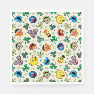 Serviette En Papier Sesame Street St. Patrick's Day Motif