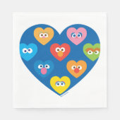 Serviette En Papier Sesame Street Valentine Hearts Motif (Devant)
