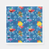 Serviette En Papier Sesame Street Winter Snowflake Motif (Devant)