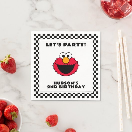 Serviette En Papier Sesame Street's Elmo Checkerboard Birthday (En situation)