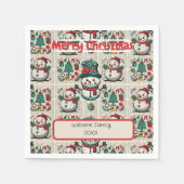 Serviette En Papier Set de table de fête de Noël familial personnalisé (Devant)