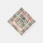 Serviette En Papier Set de table de fête de Noël familial personnalisé (Coin)