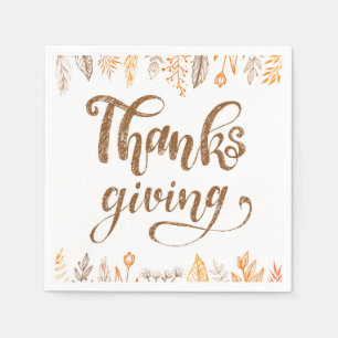 Serviette En Papier Set de table de papier d'art Thanksgiving