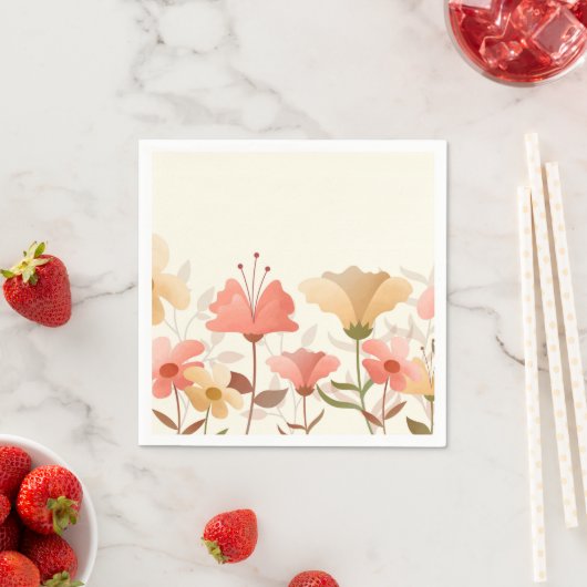 Serviette En Papier Set de table papier Festive Spring Flowers (En situation)