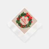 Serviette En Papier Set Feliz Navidad Joyeux Cocktail de couronne de N (Coin)