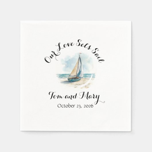 Serviette En Papier Set Sail Cadeau Napkin (Devant)