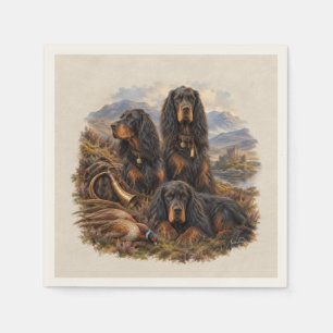 Serviette En Papier Setter Gordon avec faisans, Art