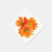 Serviette En Papier Seulement 3 Gerbera Daisy Blossoms + votre texte e (Coin)
