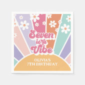 Serviette En Papier Seven est une Vibe Retro Sunshine Rainbow Daisy (Devant)