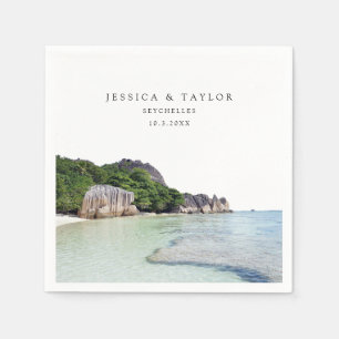 Serviette En Papier Seychelles Mariage Photo personnalisée Cocktail Na