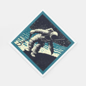 Serviette En Papier SF - Astronaut sur Spacewalk Woodcut 2 (Coin)