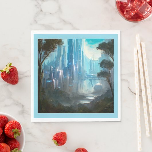 Serviette En Papier SF - Ville sur la planète forestière 2 (En situation)